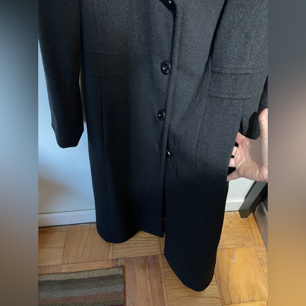 Anne Klein Gray Single-Breasted heavyweight cashmere blend Maxi Coat, 14, EUC - Picture 13 of 16